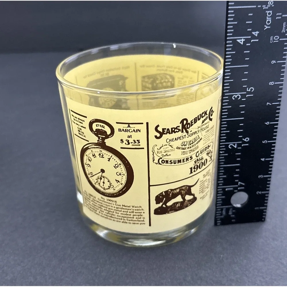 4  Sears Roebuck Whiskey Glasses Catalog Advertising Low Ball 3.5